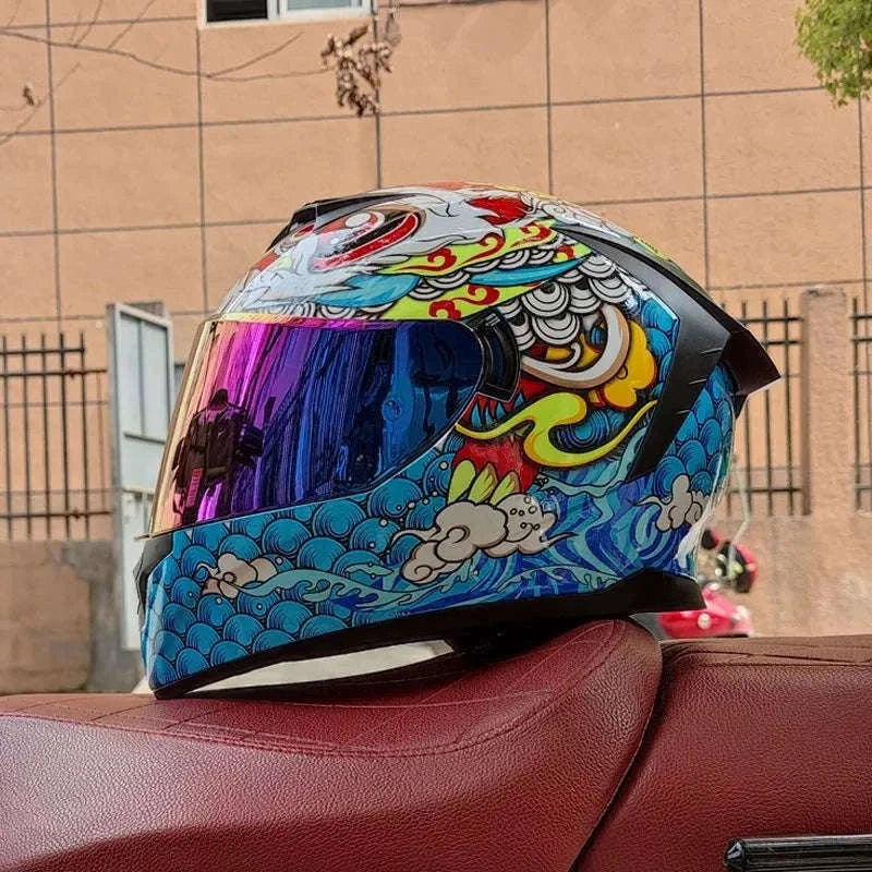 DOT Certified Full Face Motorcycle Helmet ABS Shell 1.6kg-11 / S