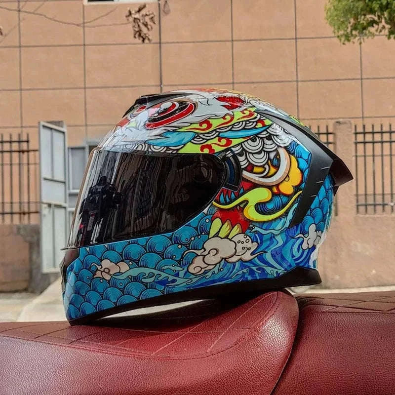 DOT Certified Full Face Motorcycle Helmet ABS Shell 1.6kg-11 / S