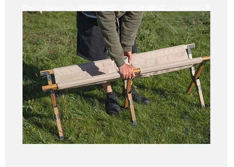 Double Camping Stool for Two | Lightweight Folding Outdoor Seat-Khaki