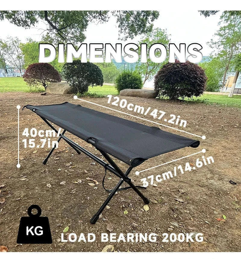 Double Camping Stool for Two, Ultralight Folding Outdoor Seat-Khaki