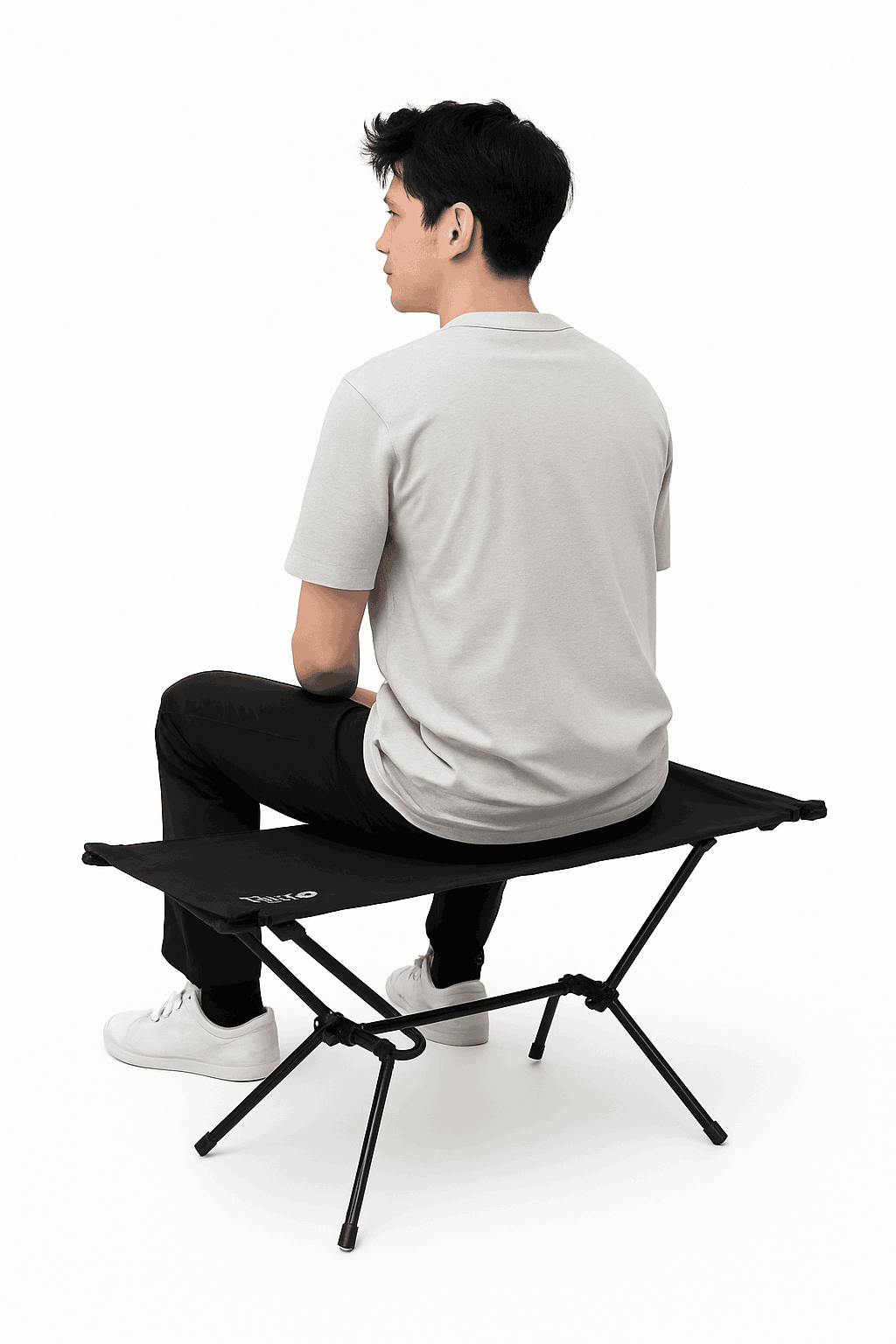 Double Camping Stool for Two, Ultralight Folding Outdoor Seat-Khaki