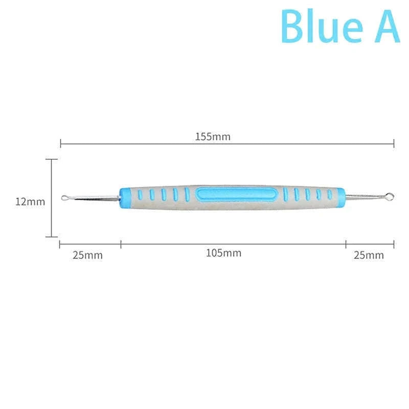 Double Head Clay Carving Knife Precision Pottery Texture Tool-C Blue
