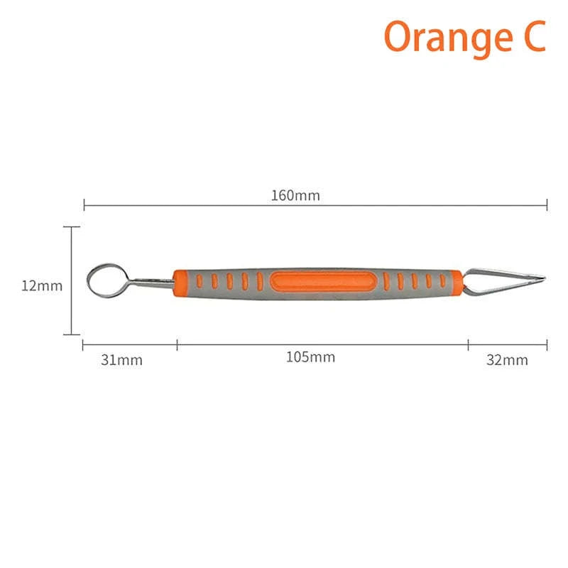 Double Head Clay Carving Knife Precision Pottery Texture Tool-E Blue