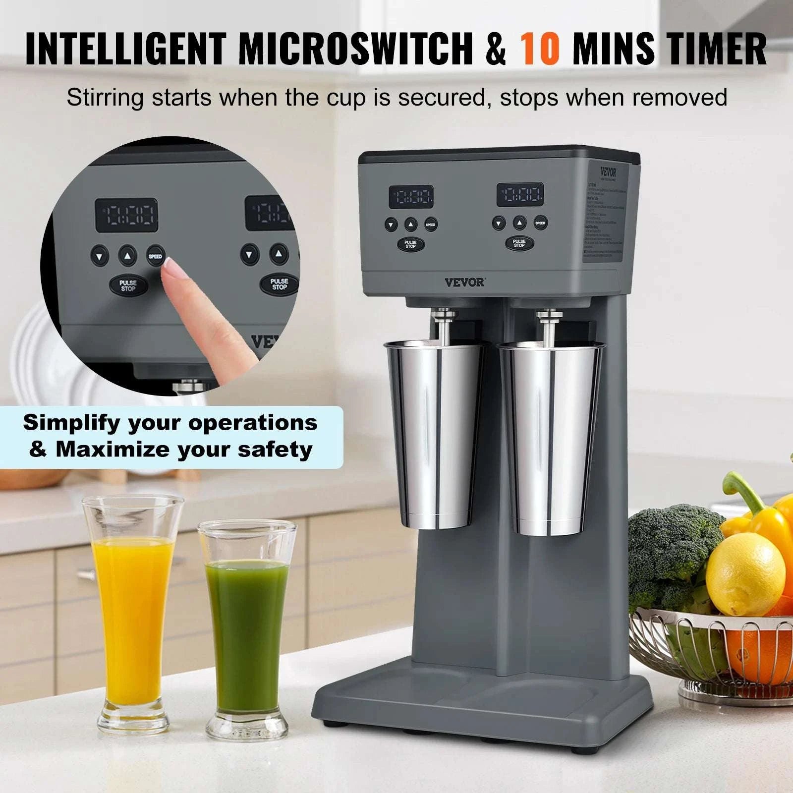 Double Head Milkshake Maker 375W x2 Commercial Drink Mixer-Double mixing head / United States