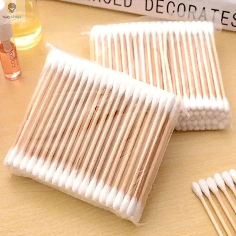 Double-Head Wooden Cotton Swabs – Durable, Precise & Ideal for Beauty and Cleaning-500pcs
