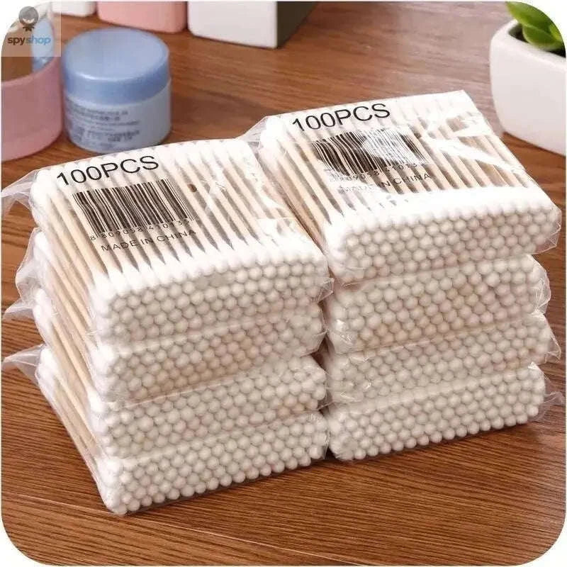 Double-Head Wooden Cotton Swabs – Durable, Precise & Ideal for Beauty and Cleaning-500pcs