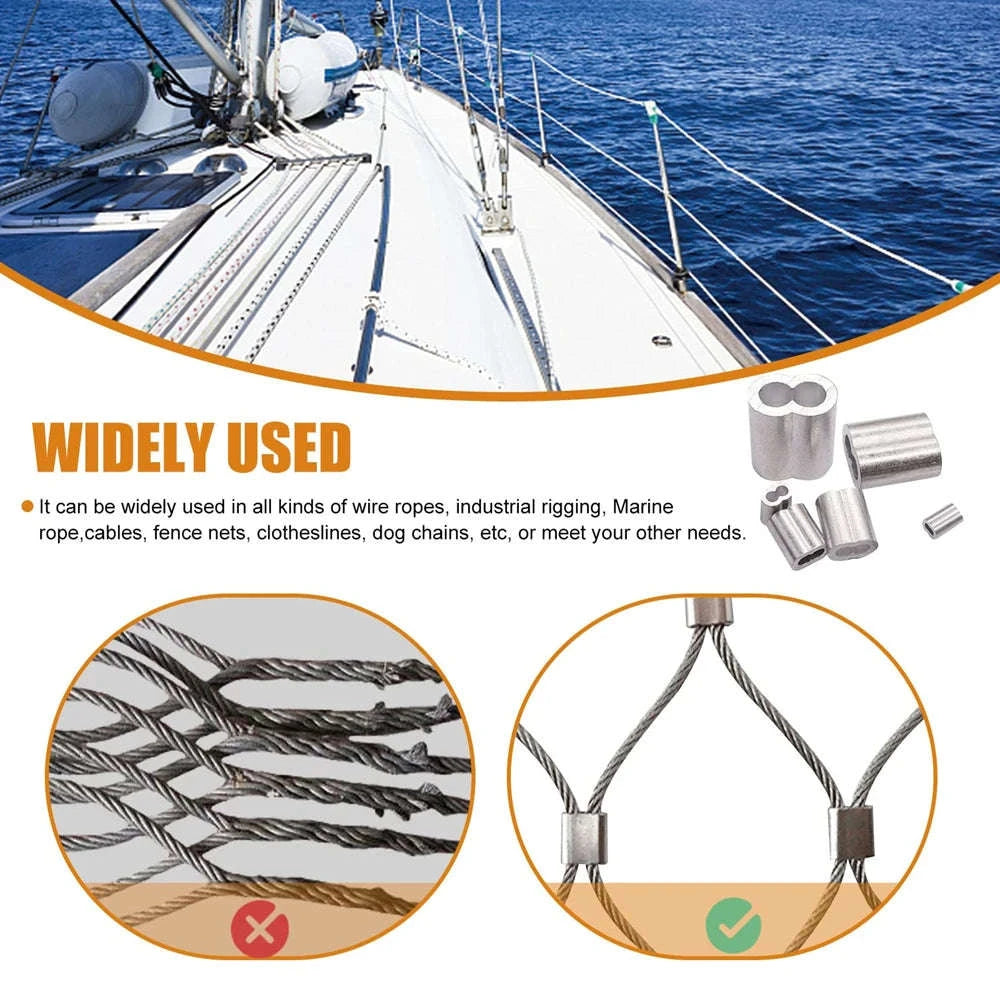 Double Hole Cable Crimp Sleeve for Secure Wire Connections-5pcs M6 / China Mainland