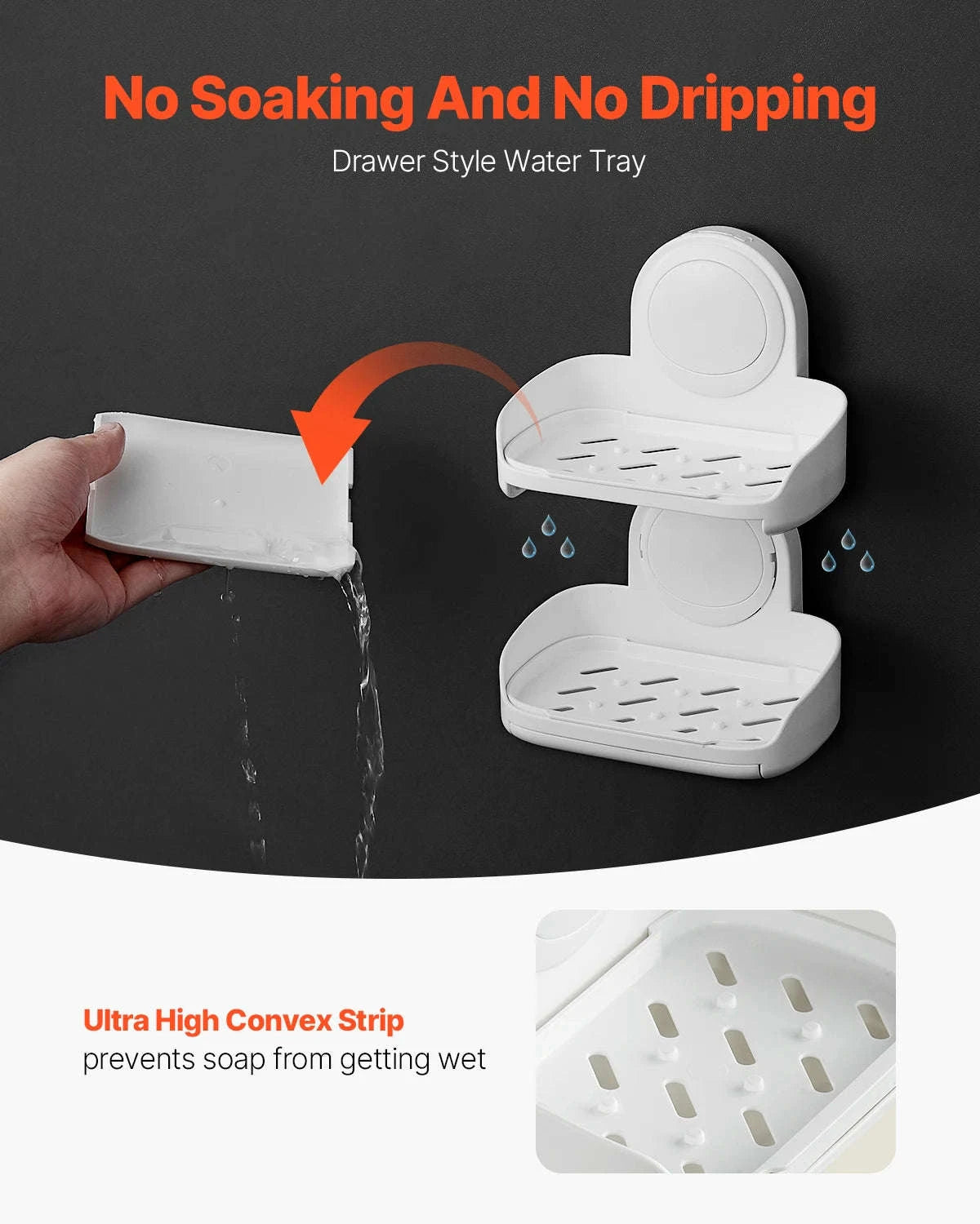 Double Layer Wall Mounted Soap Holder with Suction Cup-1Pc 2Layers / United States
