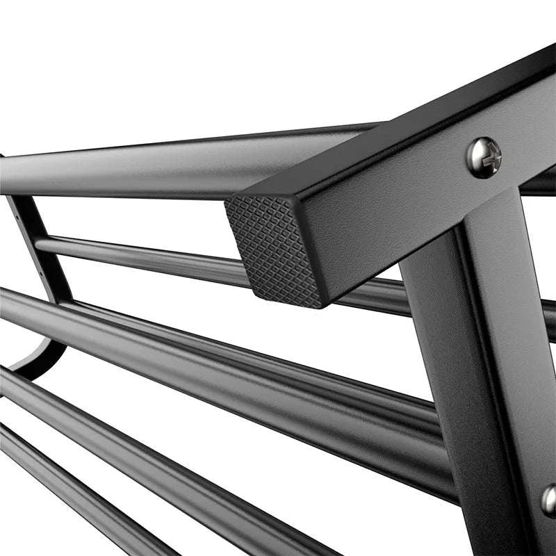 Double Rail Standing Clothes Rack with Storage Shelves-A1 / UNITED KINGDOM