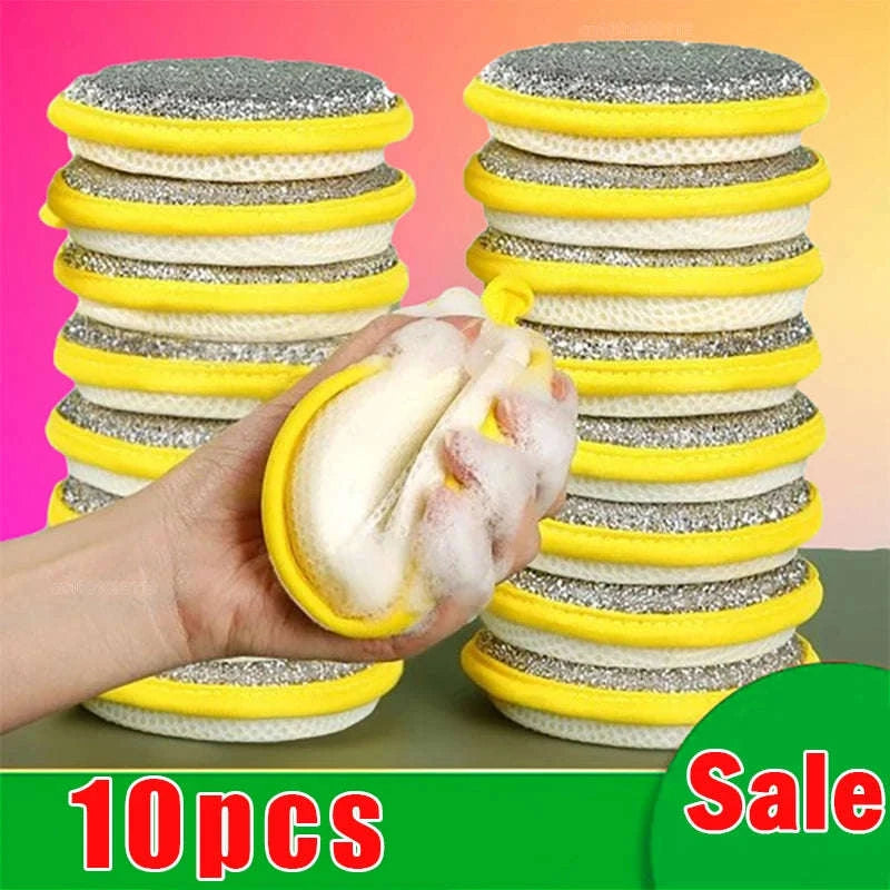Double-Sided Dishwashing Sponge Set-10Pcs Yellow