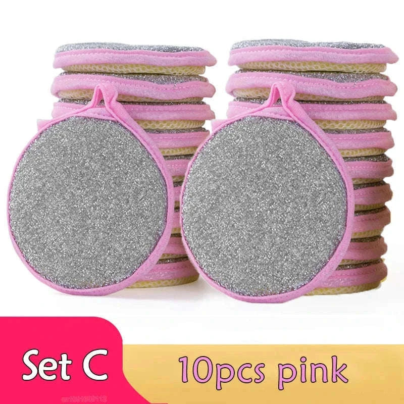 Double-Sided Dishwashing Sponge Set for Easy Kitchen Cleanup-10Pcs Yellow