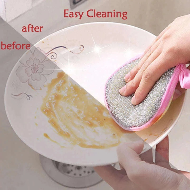 Double-Sided Dishwashing Sponge Set for Easy Kitchen Cleanup-10Pcs Yellow