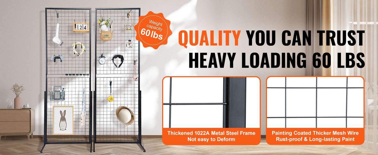 Double-Sided Gridwall Display Panels with Hooks for Retail & Events-Floorstanding 2 Pack / Poland