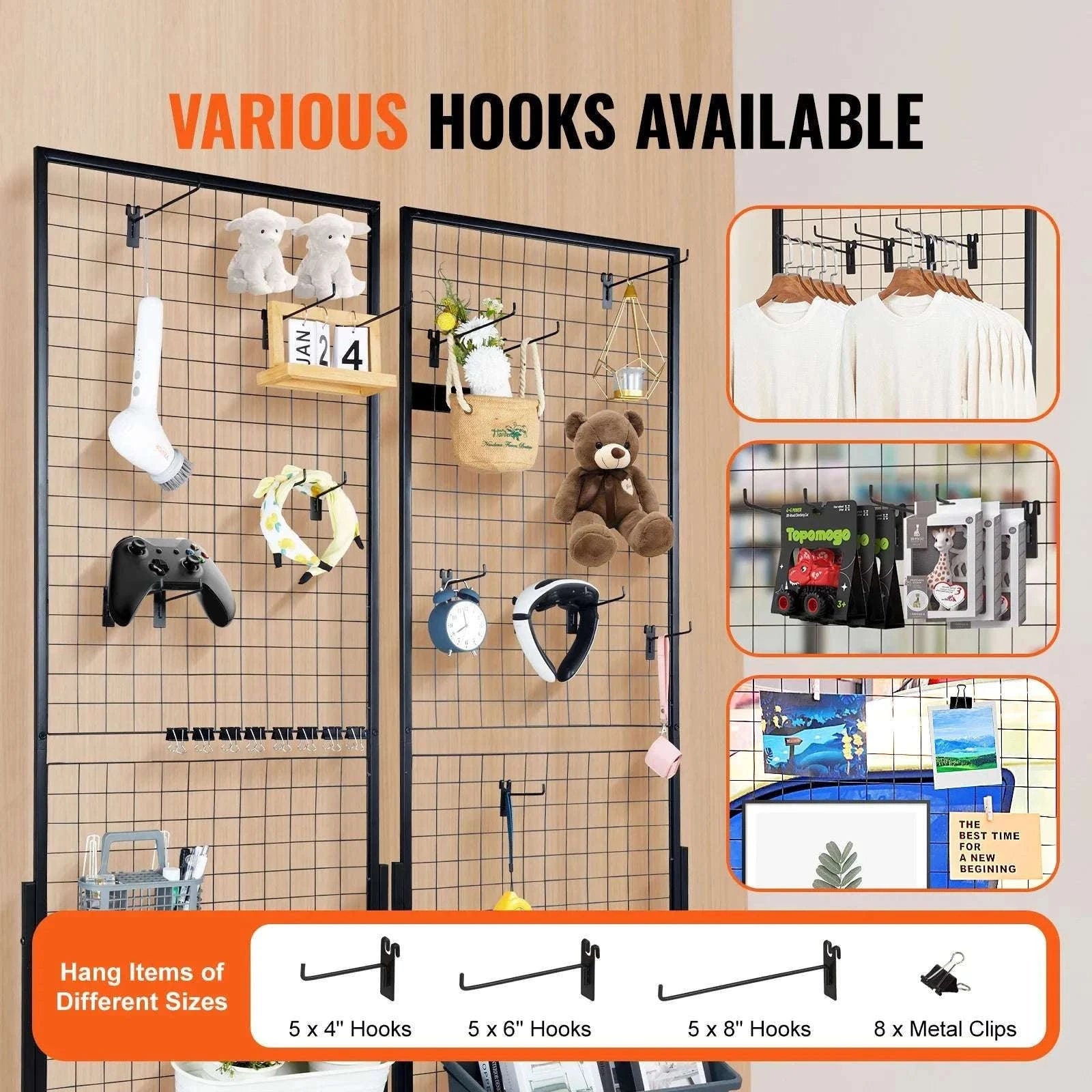 Double-Sided Gridwall Display Panels with Hooks for Retail & Events-Floorstanding 2 Pack / Poland