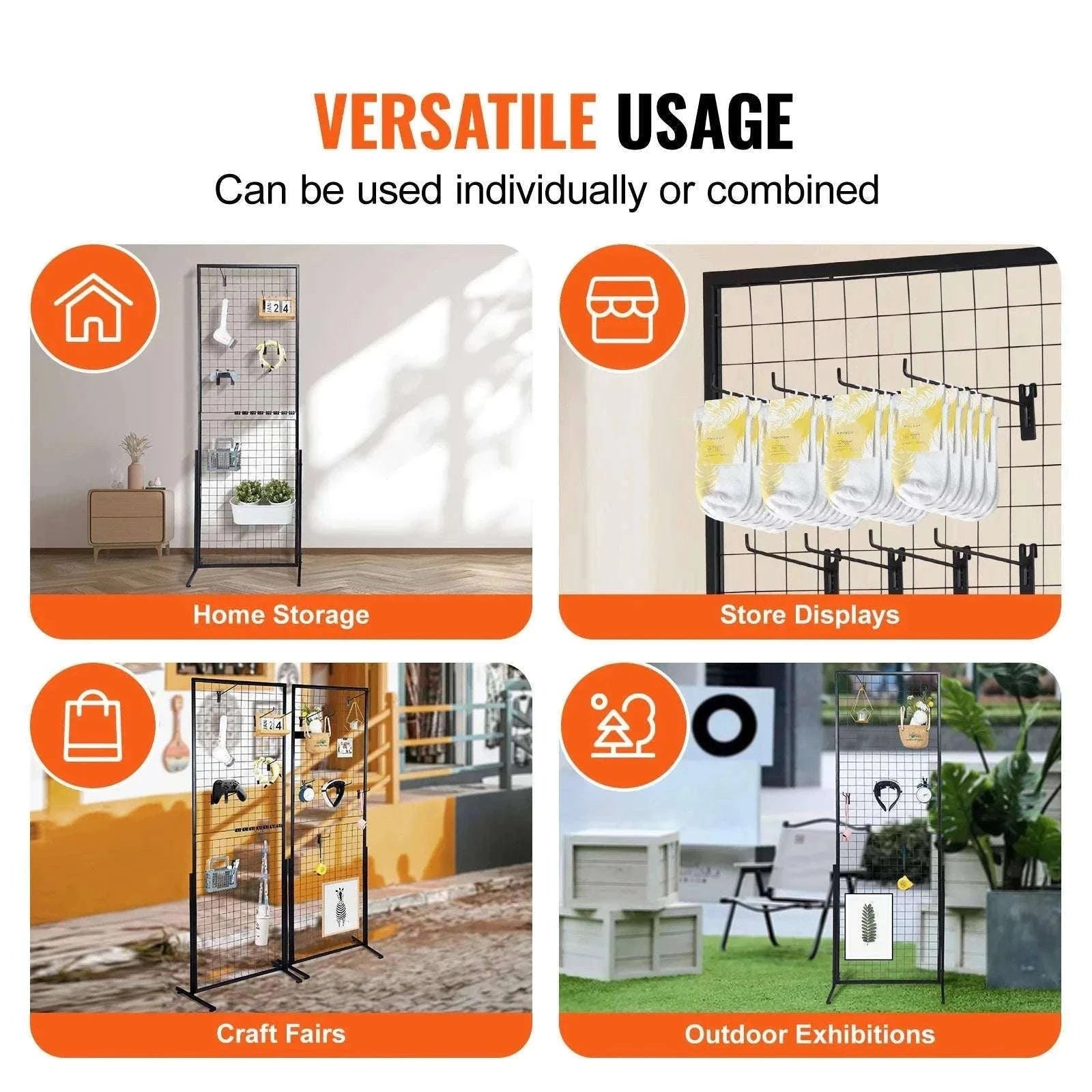 Double-Sided Gridwall Display Panels with Hooks for Retail & Events-Floorstanding 2 Pack / Poland