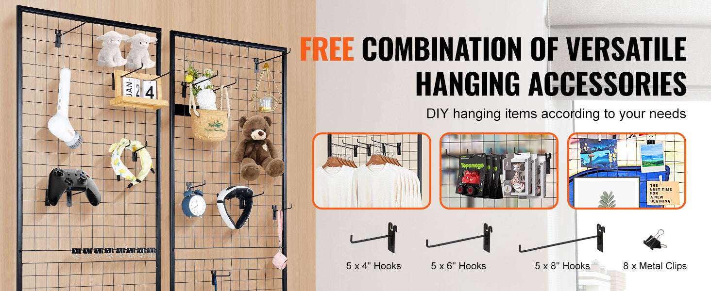 Double-Sided Gridwall Display Panels with Hooks for Retail & Events-Floorstanding 2 Pack / Poland
