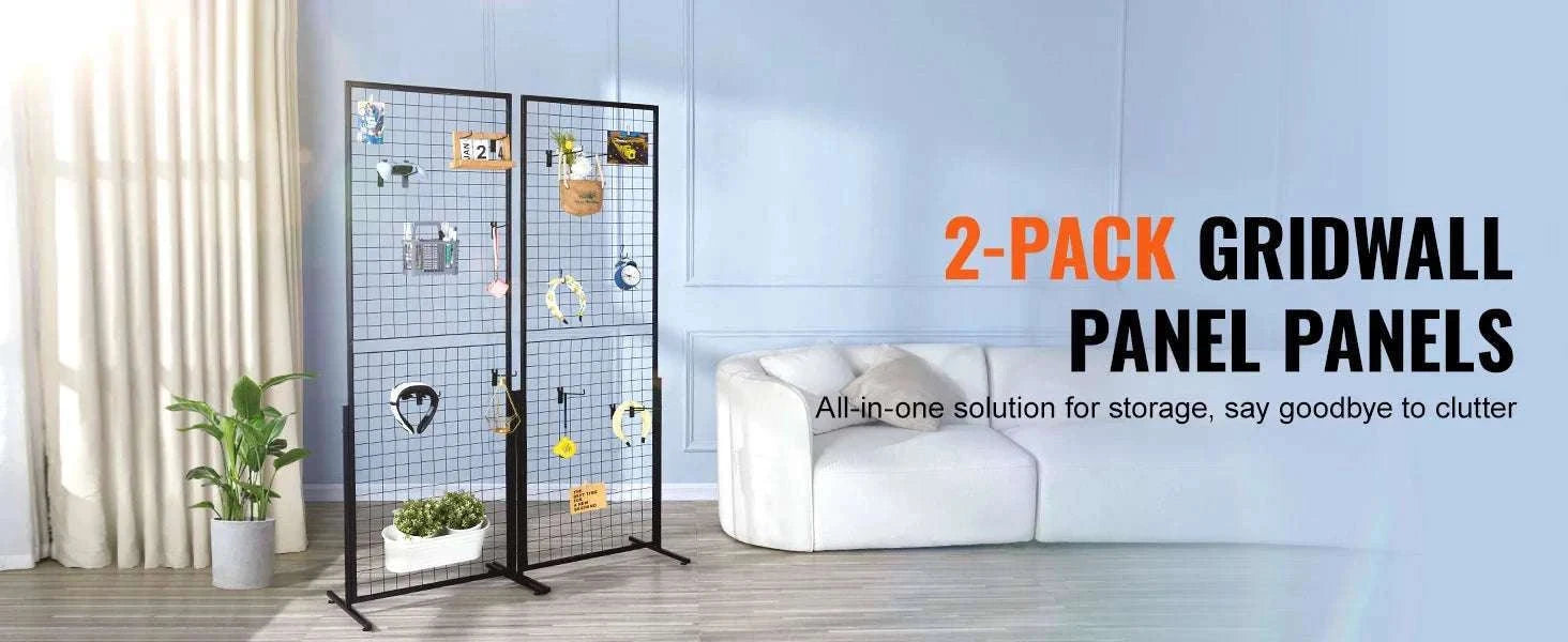 Double-Sided Gridwall Display Panels with Hooks for Retail & Events-Floorstanding 2 Pack / Poland