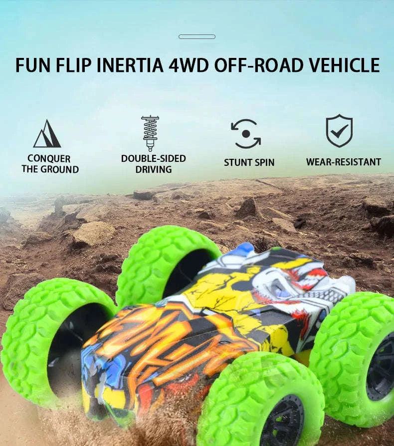 Double-Sided Inertia Toy Car-Double Sided Blue