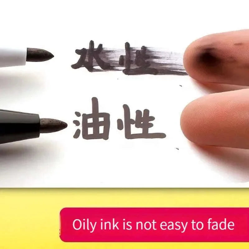 Double‑Tip Permanent Paint Marker Pens Set-10Pcs black