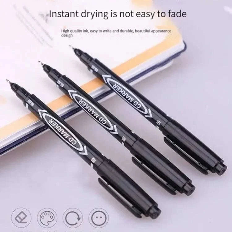 Double‑Tip Permanent Paint Marker Pens Set-10Pcs black