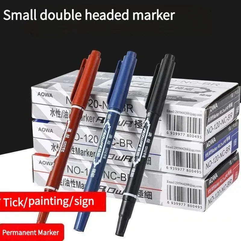 Double‑Tip Permanent Paint Marker Pens Set-10Pcs black