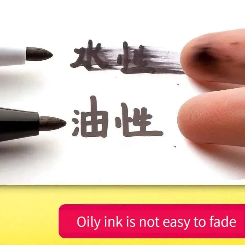 Double‑Tip Permanent Paint Marker Pens Set-10Pcs black