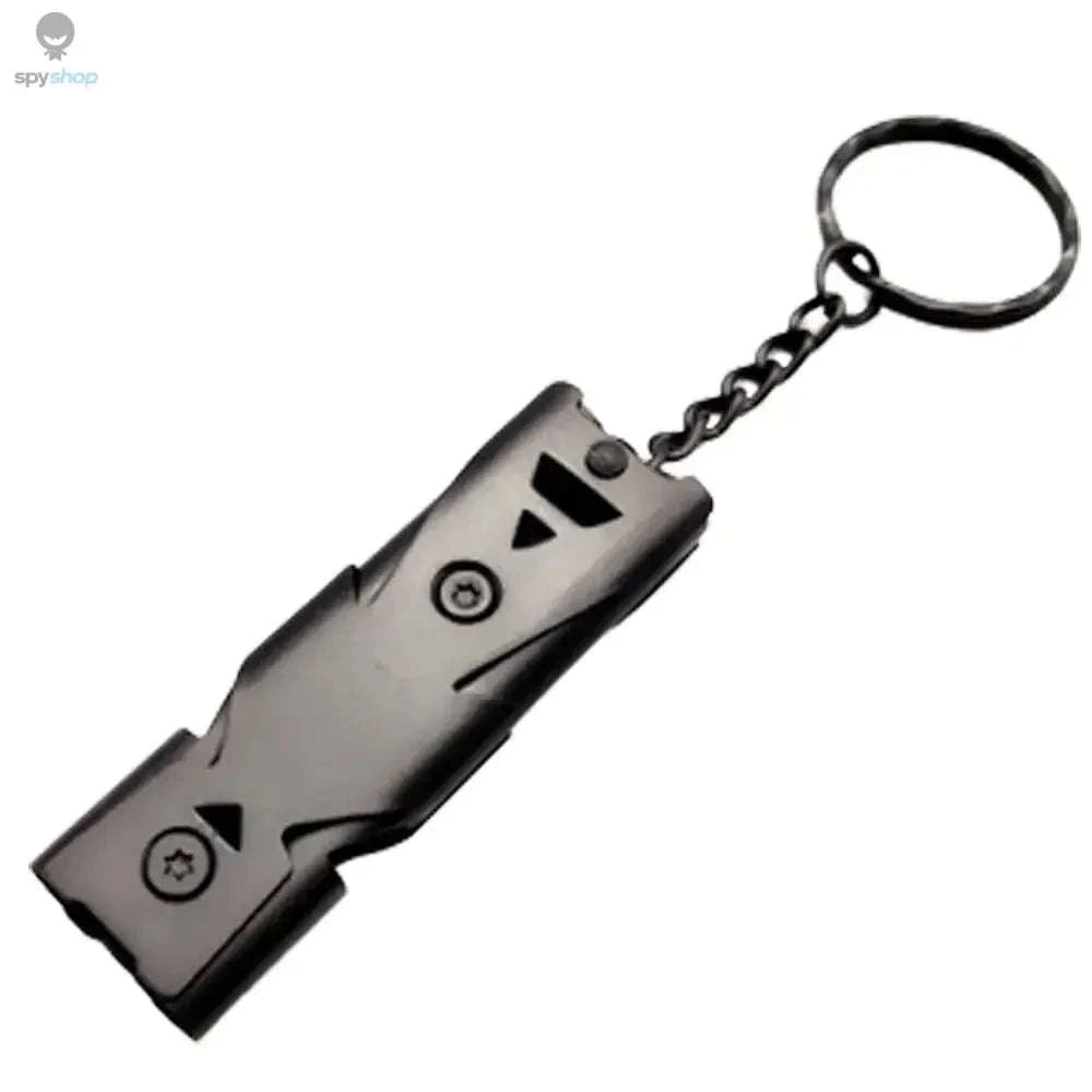 Double‑Tube Survival Whistle Keychain – Loud, Durable, Ultra‑Portable Safety Tool-Silver