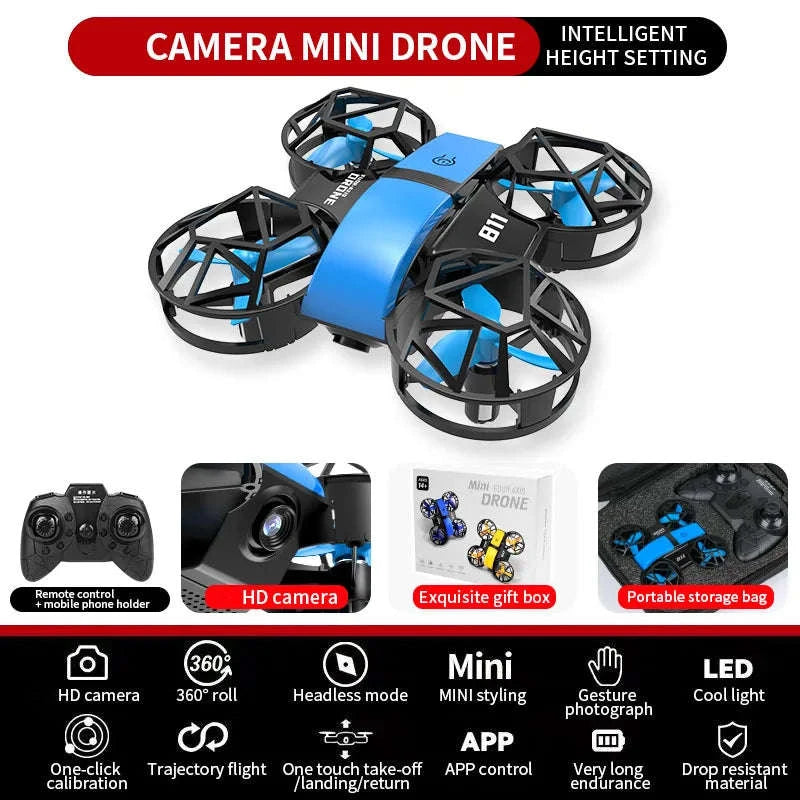 Dowellin D12 Mini Drone with Dual Camera for Kids-D12-WF-RED