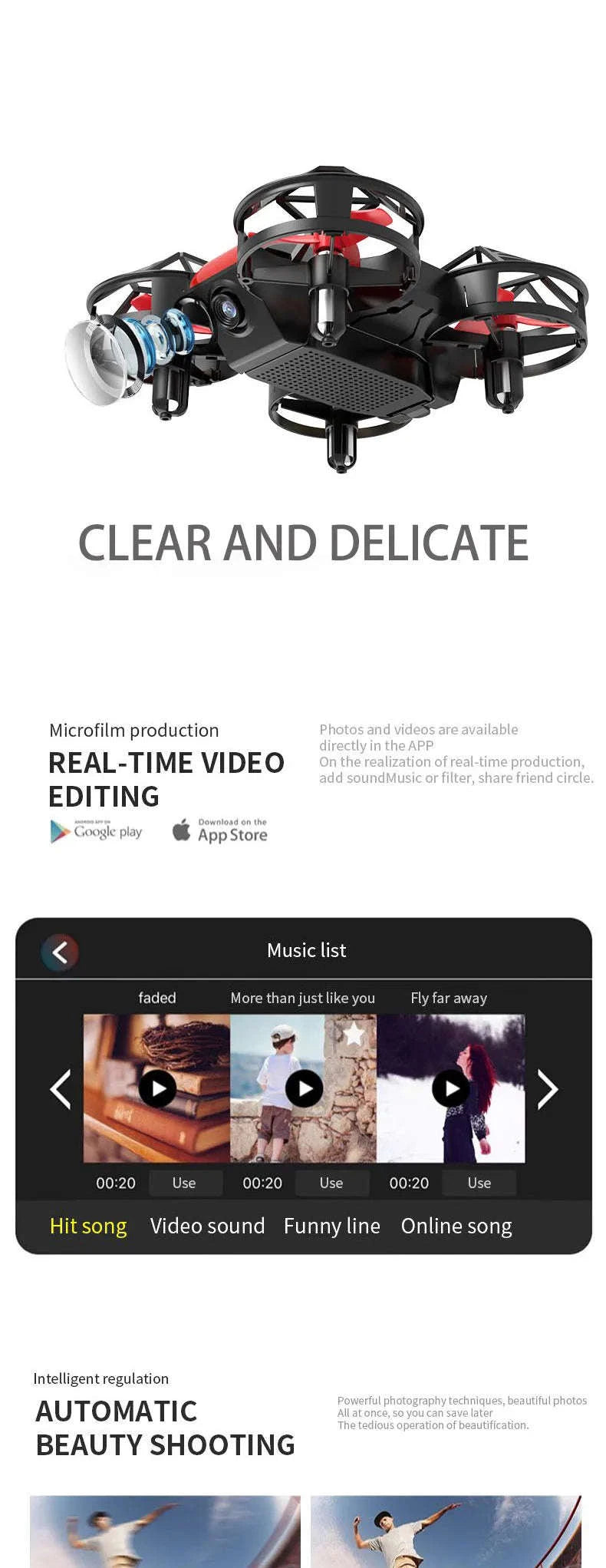 Dowellin D12 Mini Drone with Dual Camera for Kids-D12-WF-RED