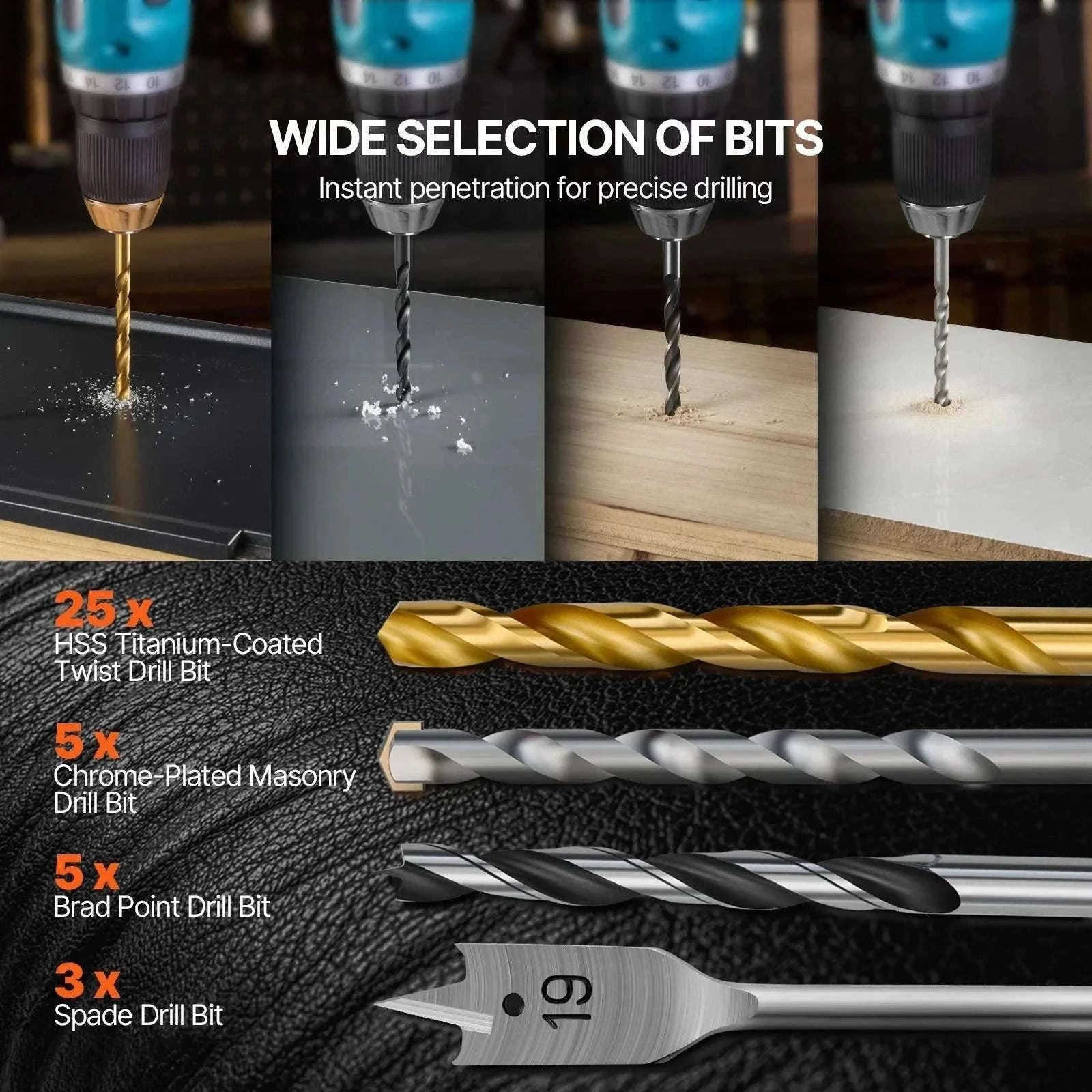 Drill Bit & Screwdriver Set 70–318 Pieces with Case-100 PCs / United States