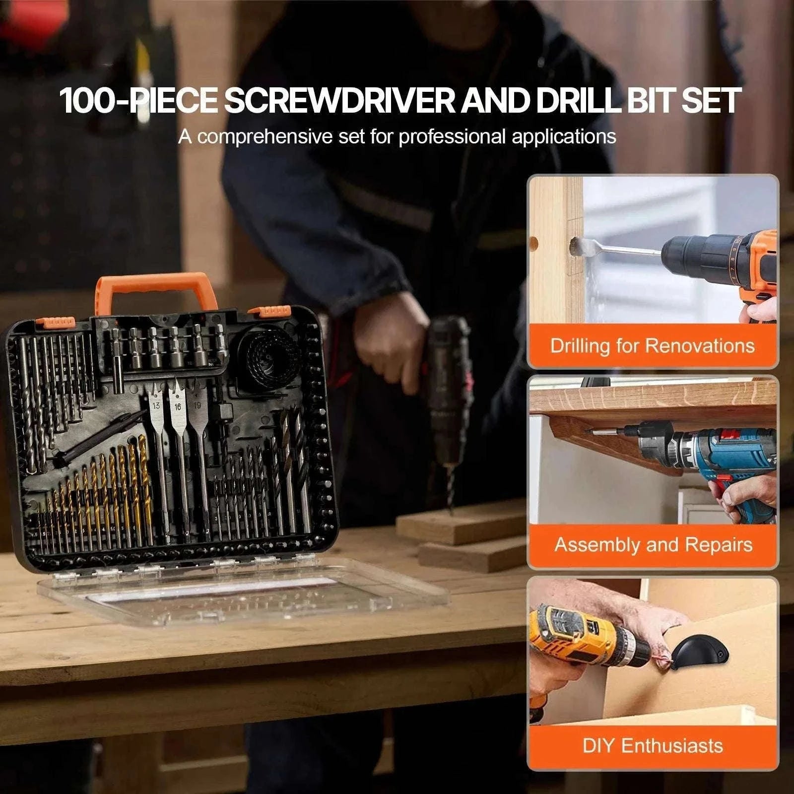 Drill Bit & Screwdriver Set 70–318 Pieces with Case-100 PCs / United States