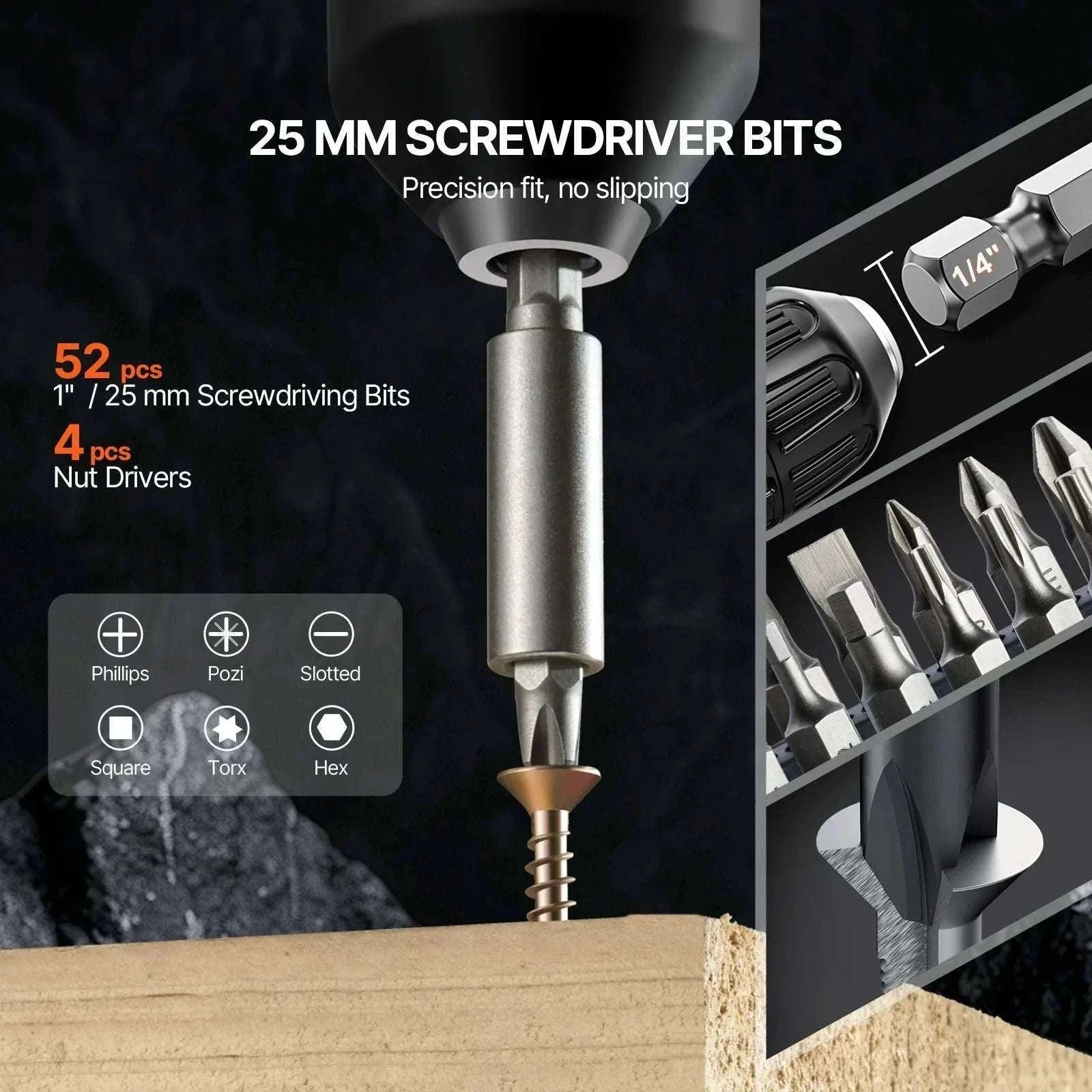 Drill Bit & Screwdriver Set 70–318 Pieces with Case-100 PCs / United States