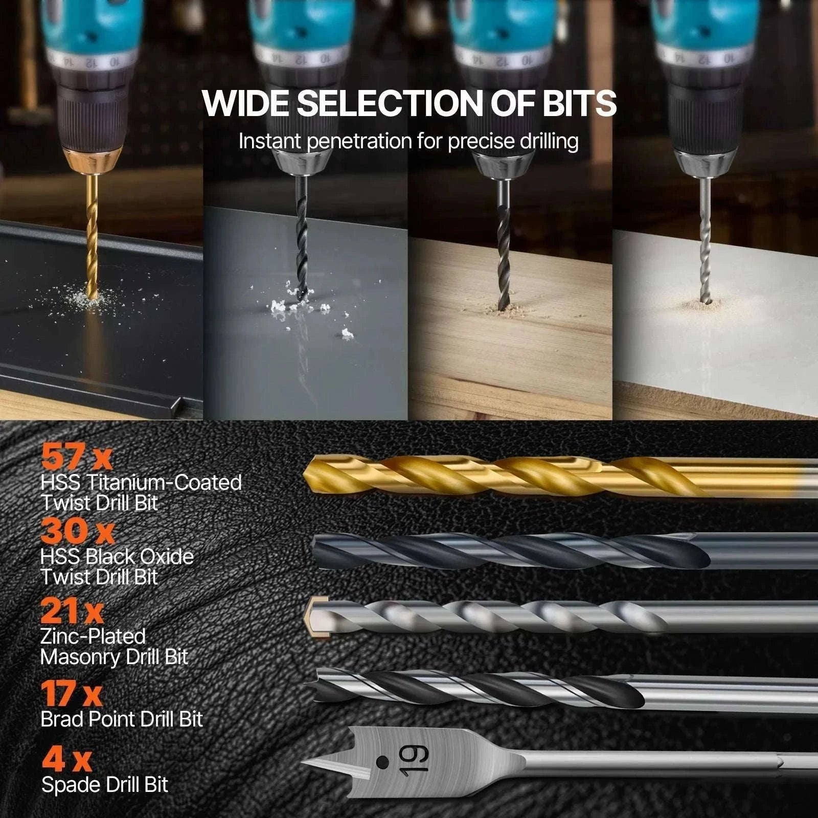 Drill Bit & Screwdriver Set 70–318 Pieces with Case-100 PCs / United States
