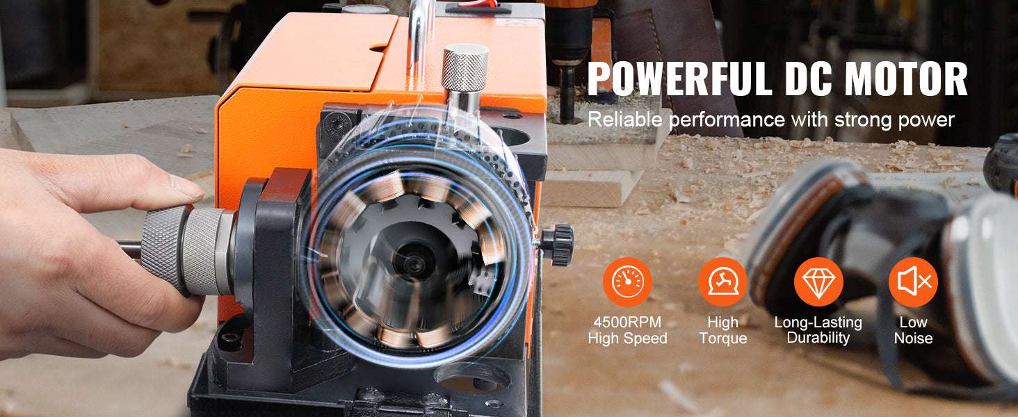 Drill Bit Sharpener Machine 4500RPM Adjustable Angle with 18 Collets-MR-20G / United States