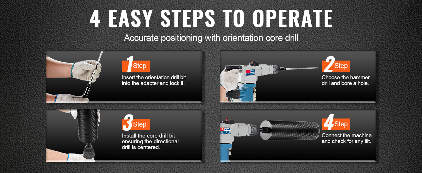 Wet/Dry Diamond Core Drill Bit for Brick and Concrete with Pilot Bit, Adapter and Saw Blade