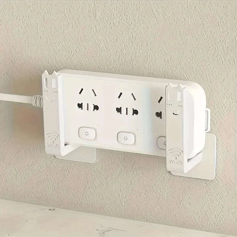 Drill-Free Router Mounting Rack Wall Holder Set-black