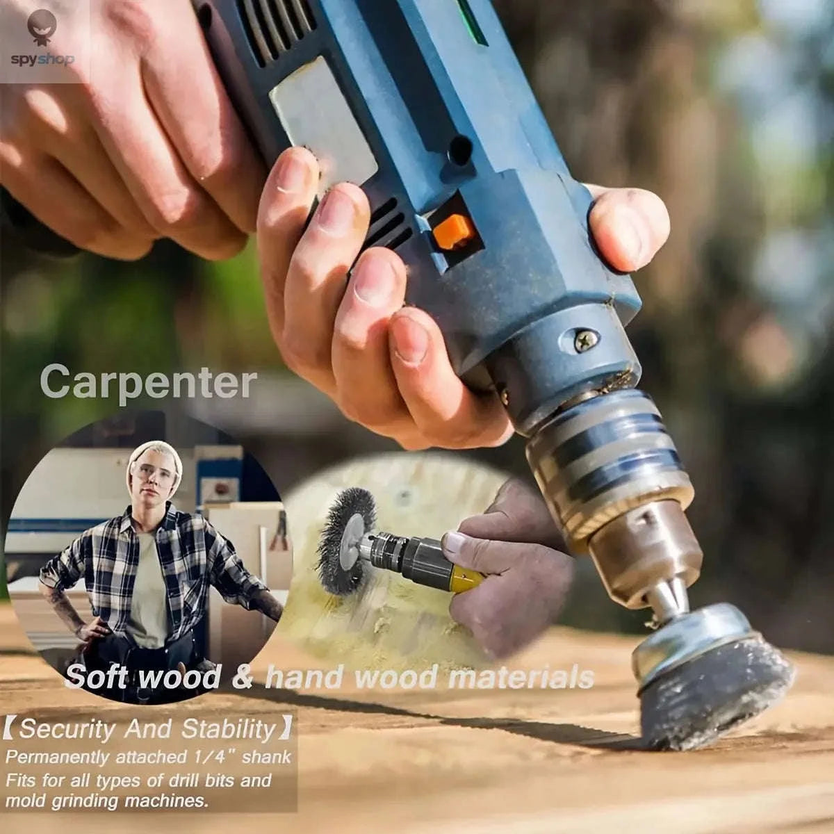 Drill Wire Brush Set – 10‑Piece Cup Brushes for Rust Removal and Surface Prep-3pcs