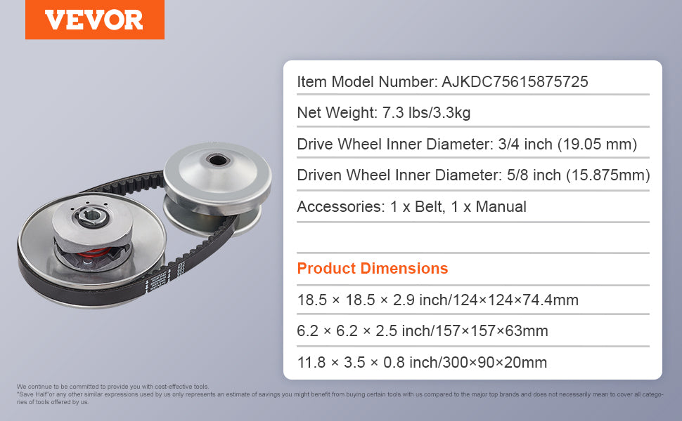 Go-Kart Torque Converter Clutch Kit with Drive Belt