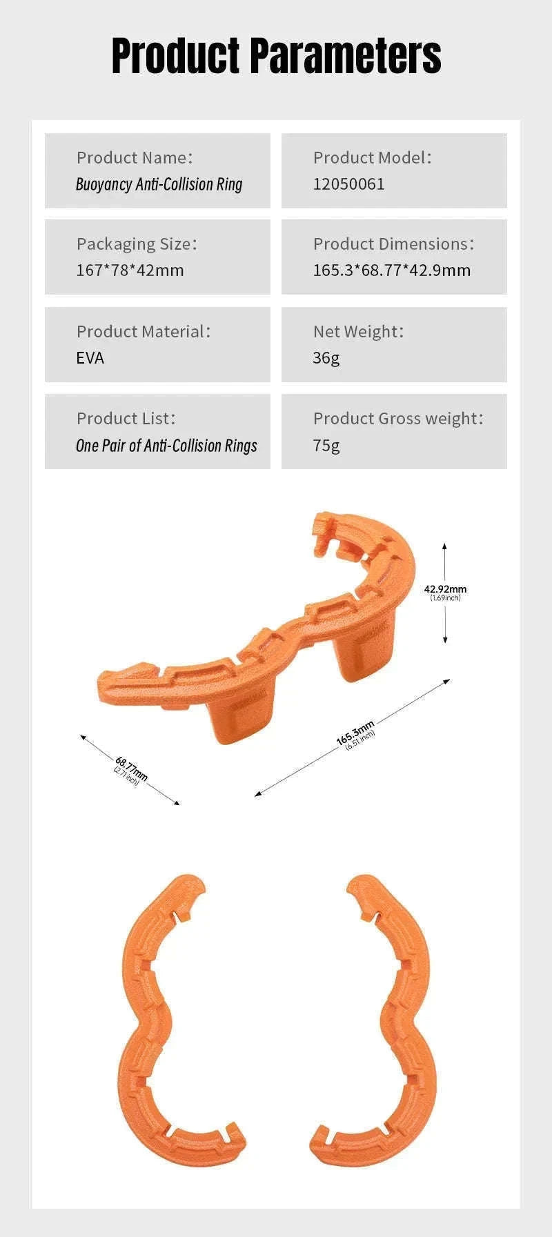 Drone Propeller Guard Cover EVA Floating Anti-Collision Ring-Orange / China Mainland