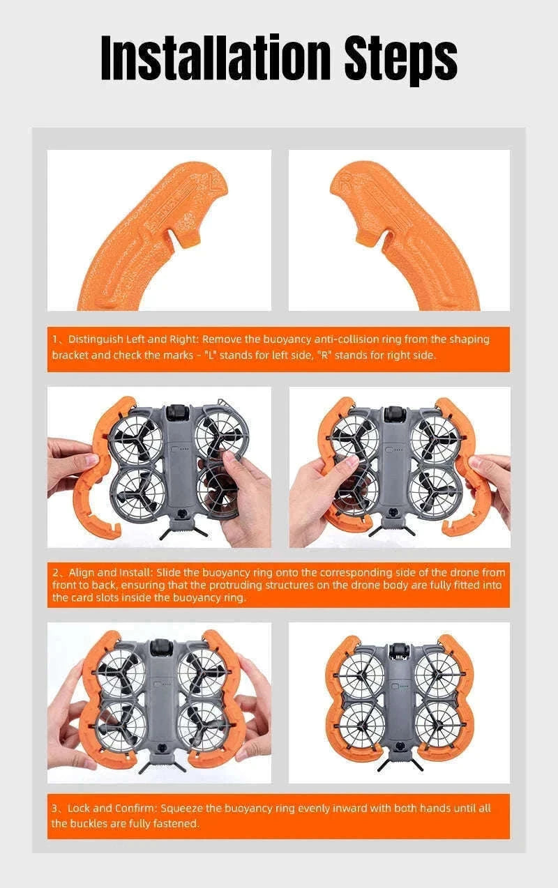 Drone Propeller Guard Cover EVA Floating Anti-Collision Ring-Orange / China Mainland