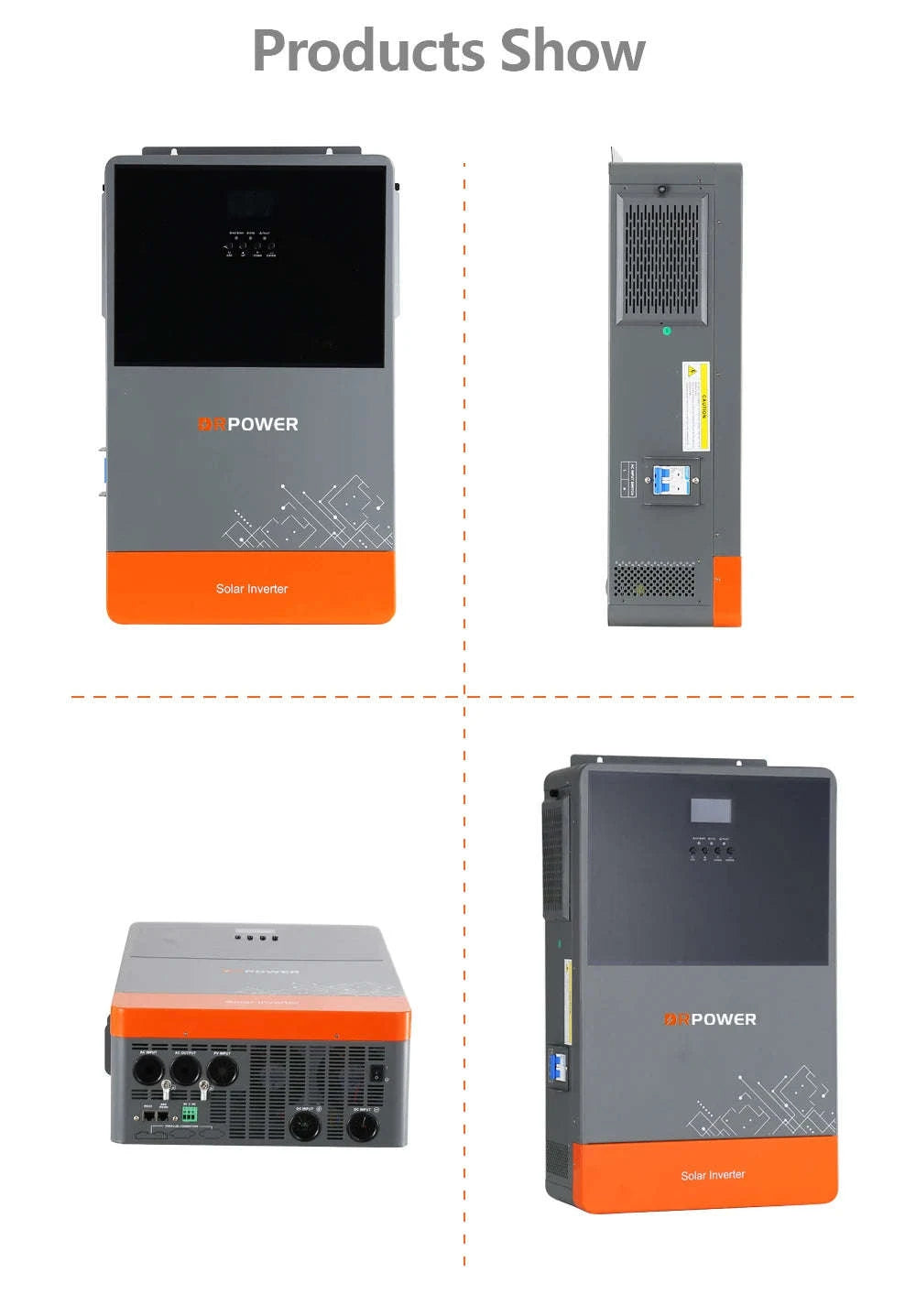 DRPOWER Dual MPPT Hybrid Solar Inverter 11KW 48V Pure Sine Wave Inverter 230V On Grid Off Grid 150A Solar Controlle Max PV 500V-11KW 48V / 220-240V / Poland