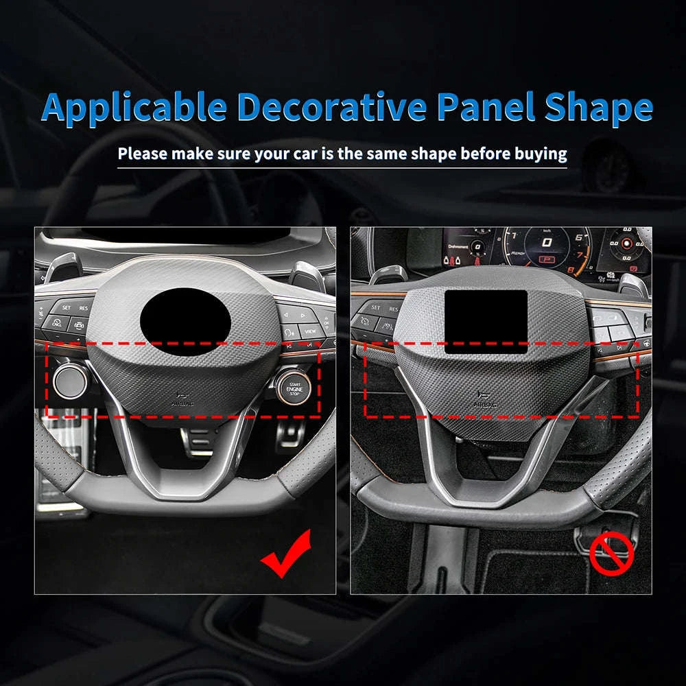 Dry Carbon Fiber Steering Wheel Bottom Trim for Seat and Cupra-Above button / Germany