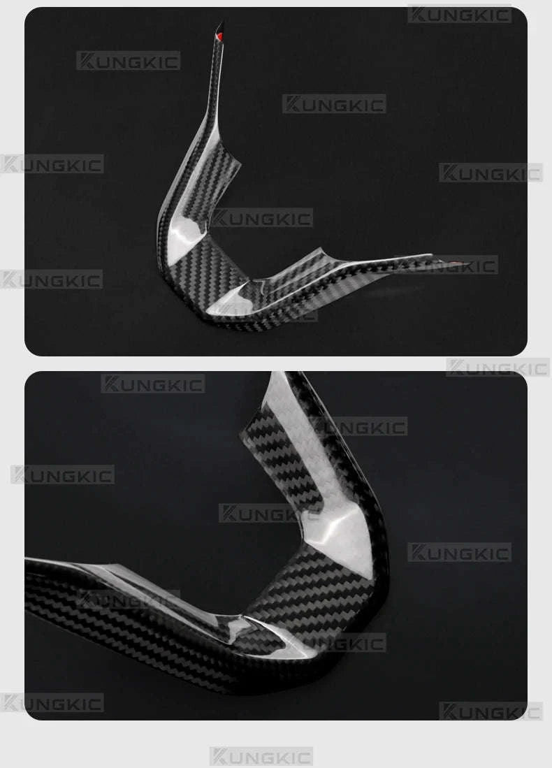 Dry Carbon Fiber Steering Wheel Bottom Trim for Seat and Cupra-Above button / Germany