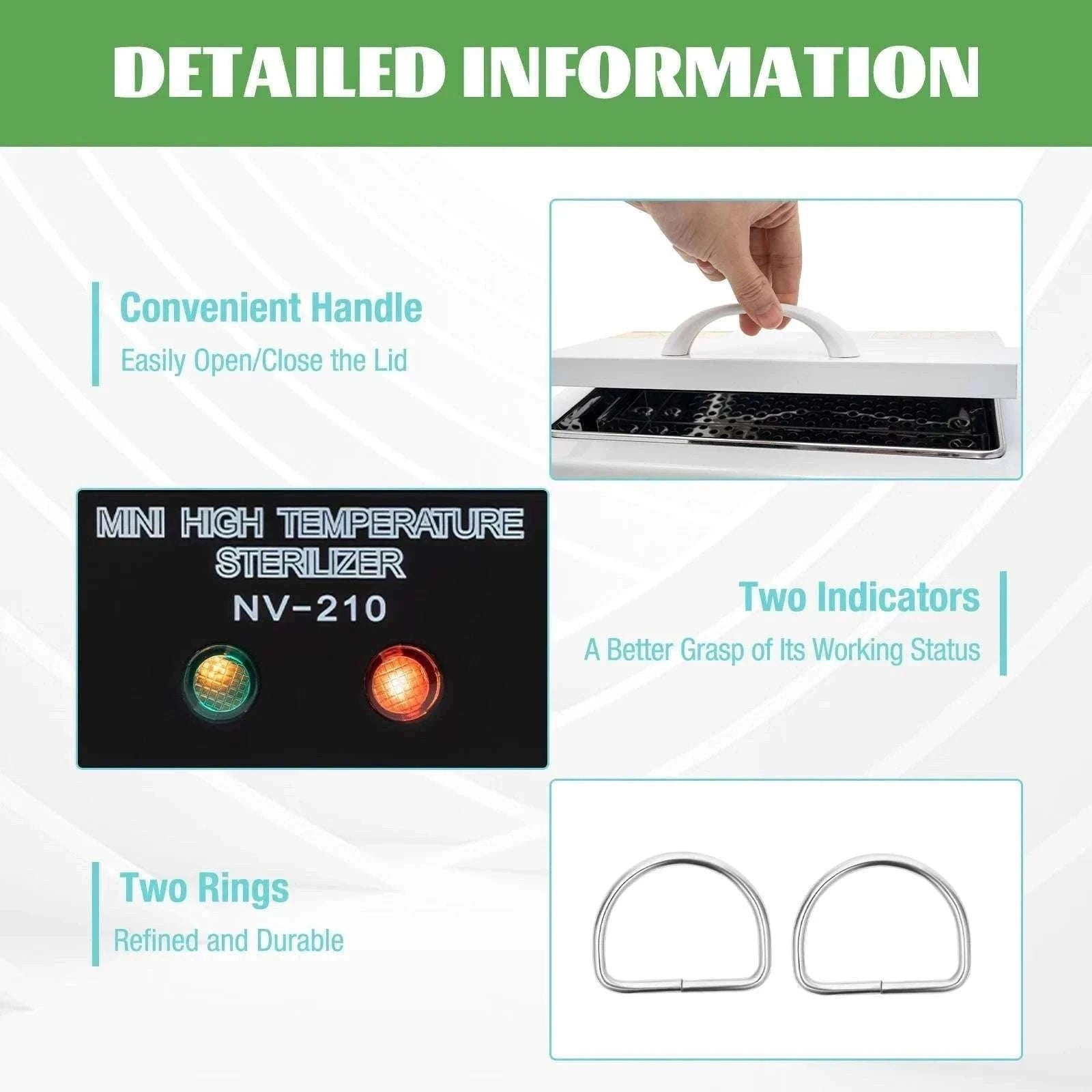 Dry Heat Sterilizer for Nail and Metal Tools-WHITE / GERMANY