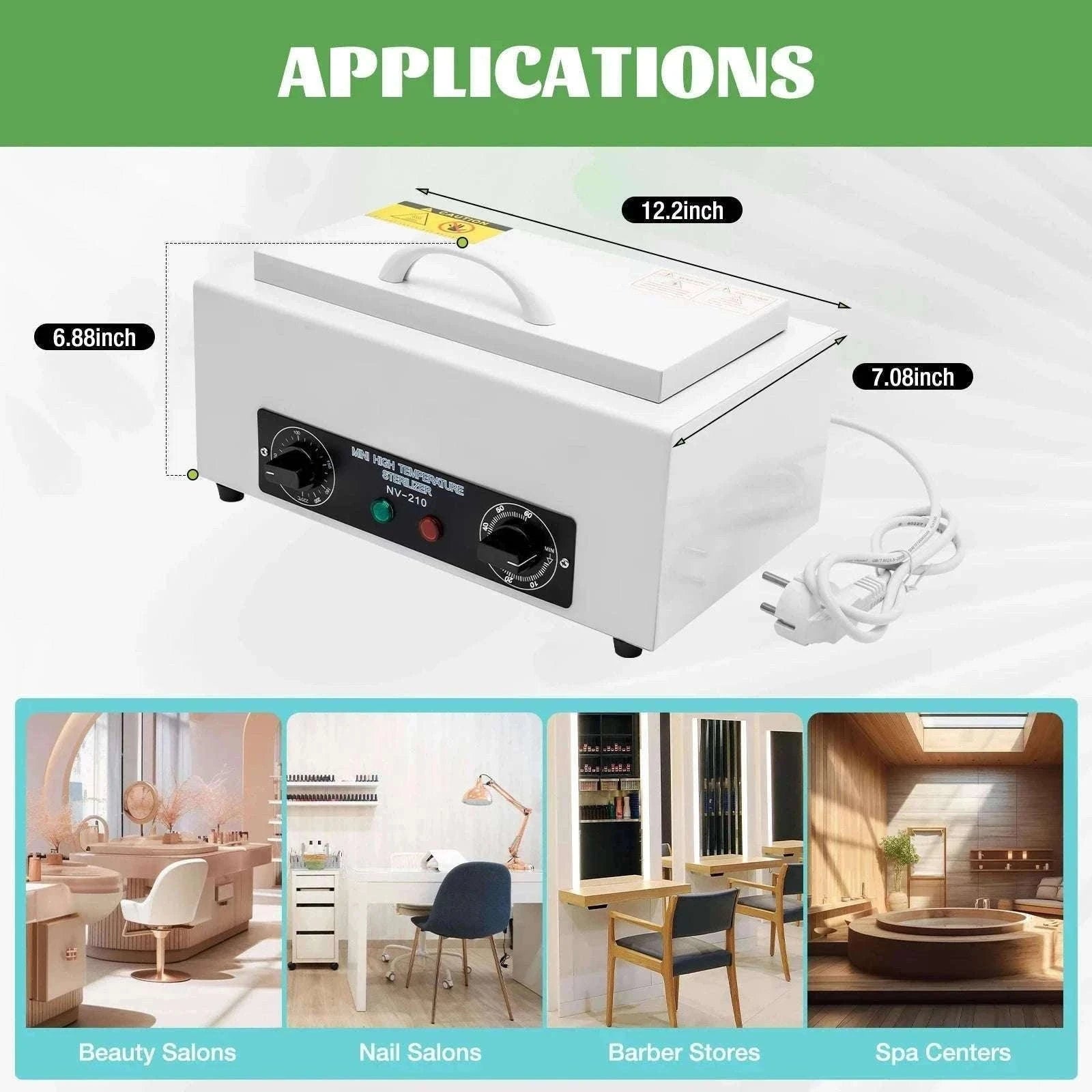 Dry Heat Sterilizer for Nail and Metal Tools-WHITE / GERMANY