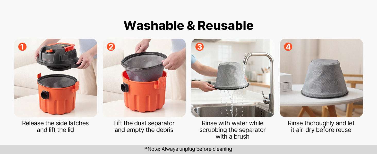 Dry Shop Vacuum with Strong Suction and Multi-Nozzle Cleaning-10L / United States