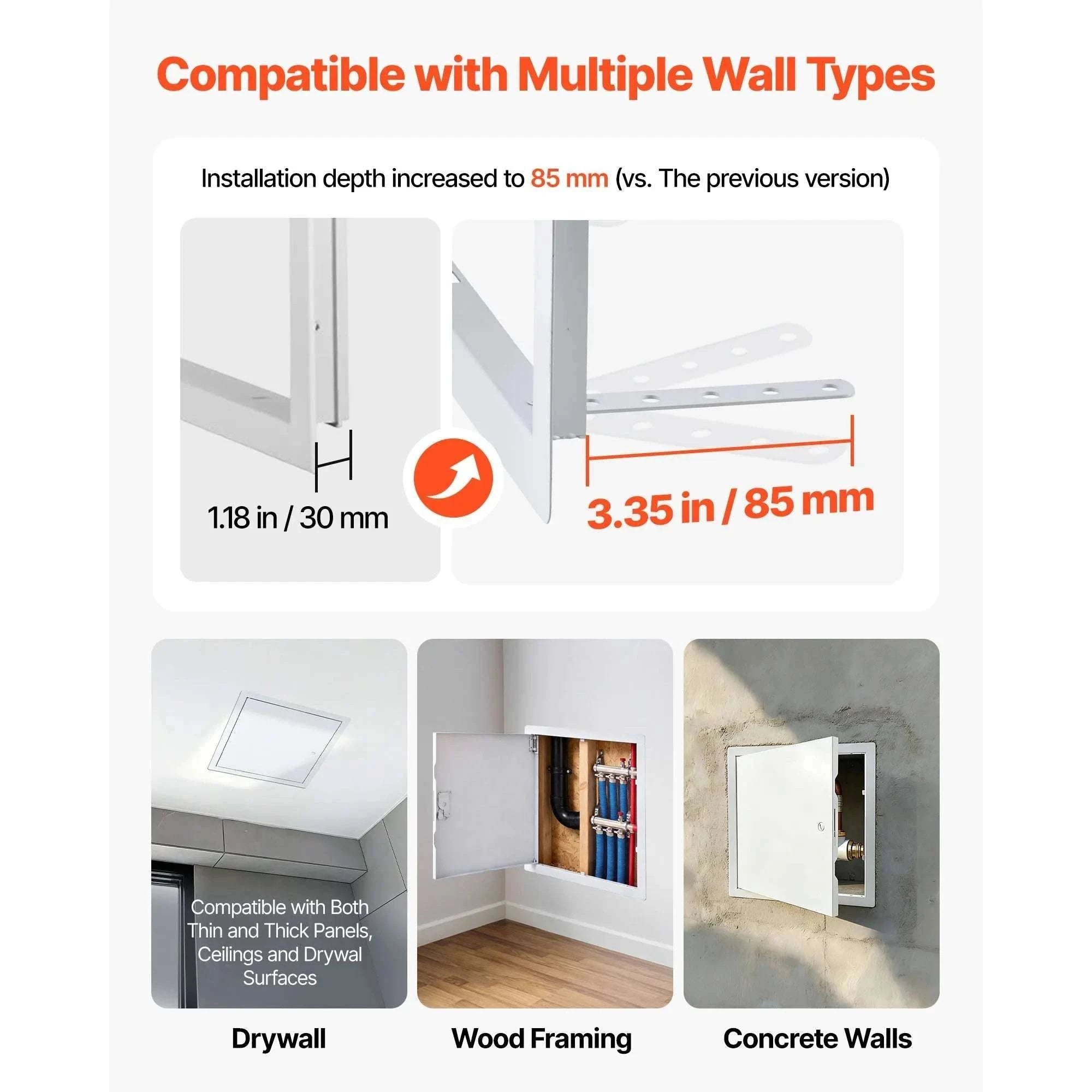 Drywall Access Panel Hinged Steel Door for Wall Ceiling Maintenance-12x12inch / United States