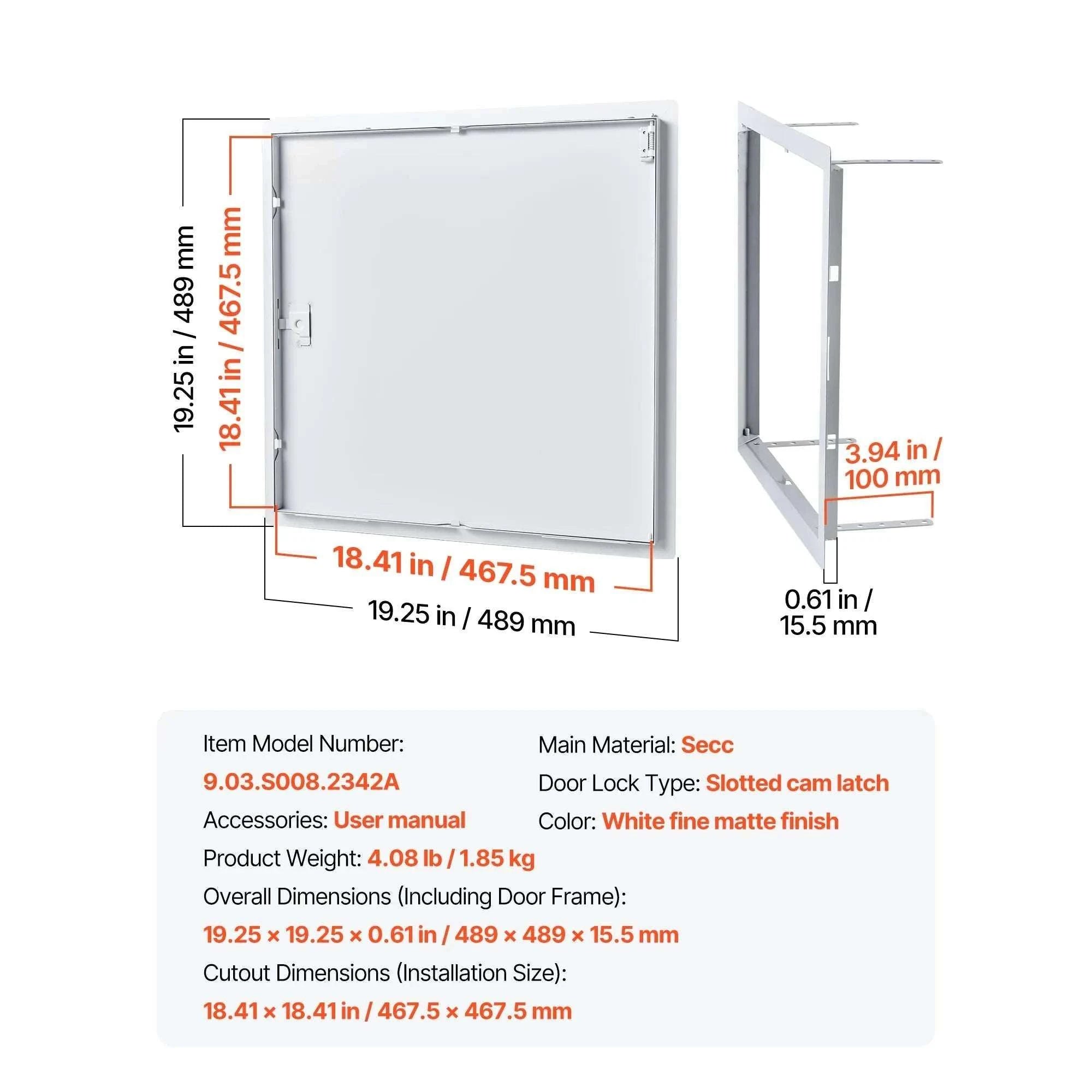 Drywall Access Panel Hinged Steel Door for Wall Ceiling Maintenance-12x12inch / United States