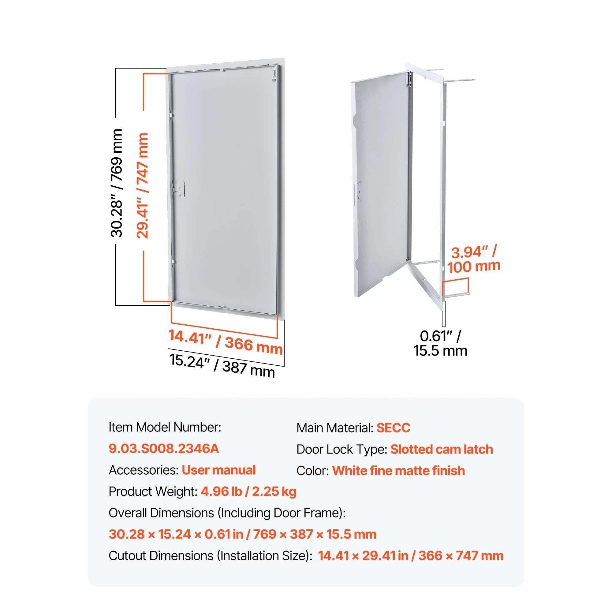 Drywall Access Panel Hinged Steel Door for Wall Ceiling Maintenance-12x12inch / United States