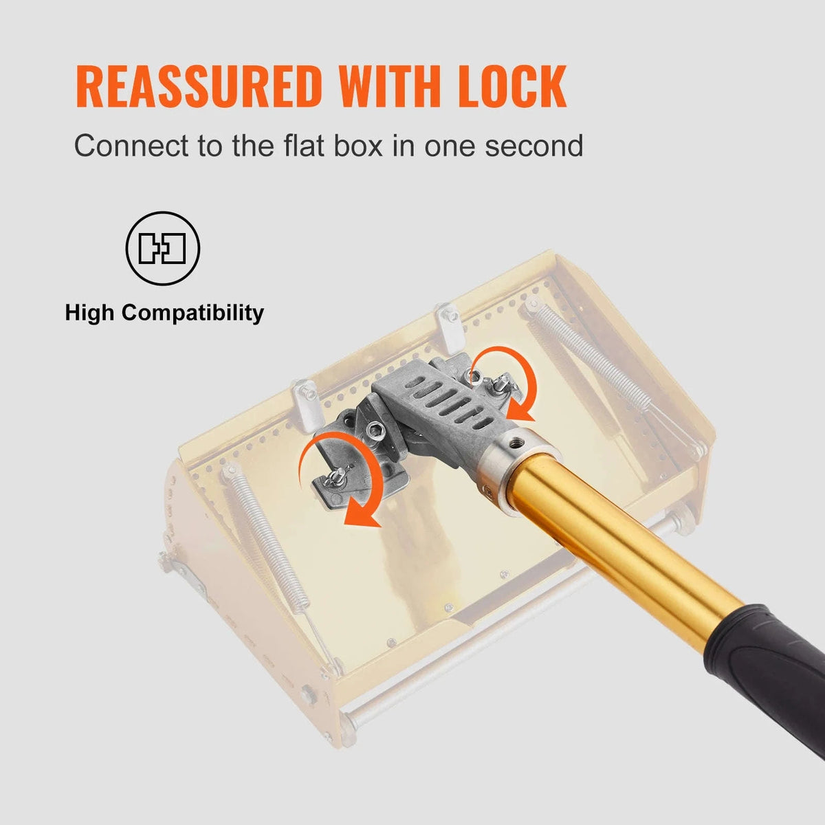 Drywall Flat Box Handle 40-64 in Adjustable Non-Slip Grip-YELLOW / Germany